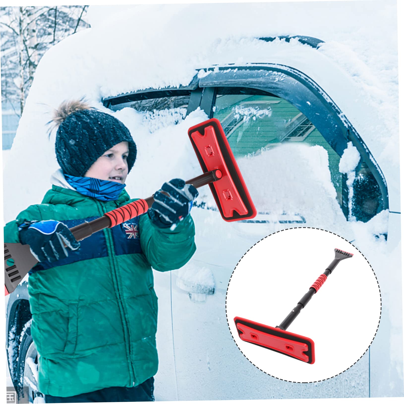INOOMP Raschietto Ghiaccio per Parabrezza Auto Spazzola Neve Eva Resistente Rimovibile Strumento Pulizia Neve
