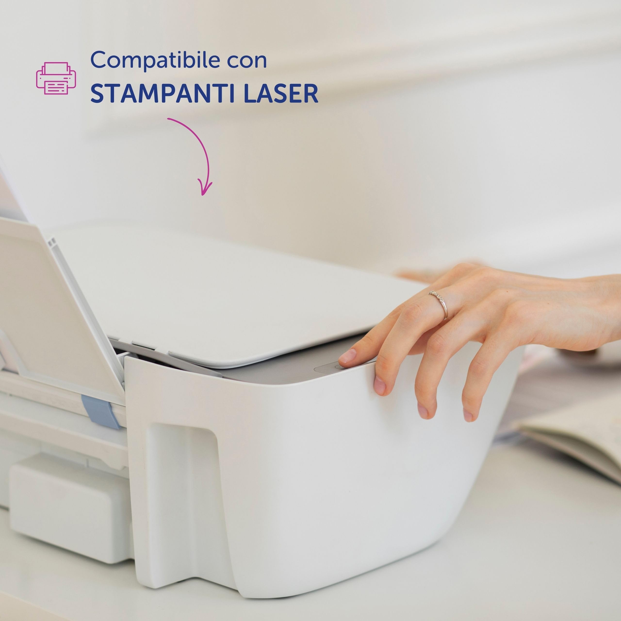 Avery Italia L4785-20 Badge Adesivi, Stampanti Laser, 20 Fogli, 80 x 50, Bianco