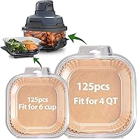 Vista 8 de Forros de freidora de aire de 2 cuartos para Mini Freidora de Aire CHEFMAN de 2 cuartos, Forros de freidora de aire desechables pequeños de 2