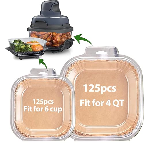 Air Fryer Liners for Ninja Crispi, Disposable 125 + 125