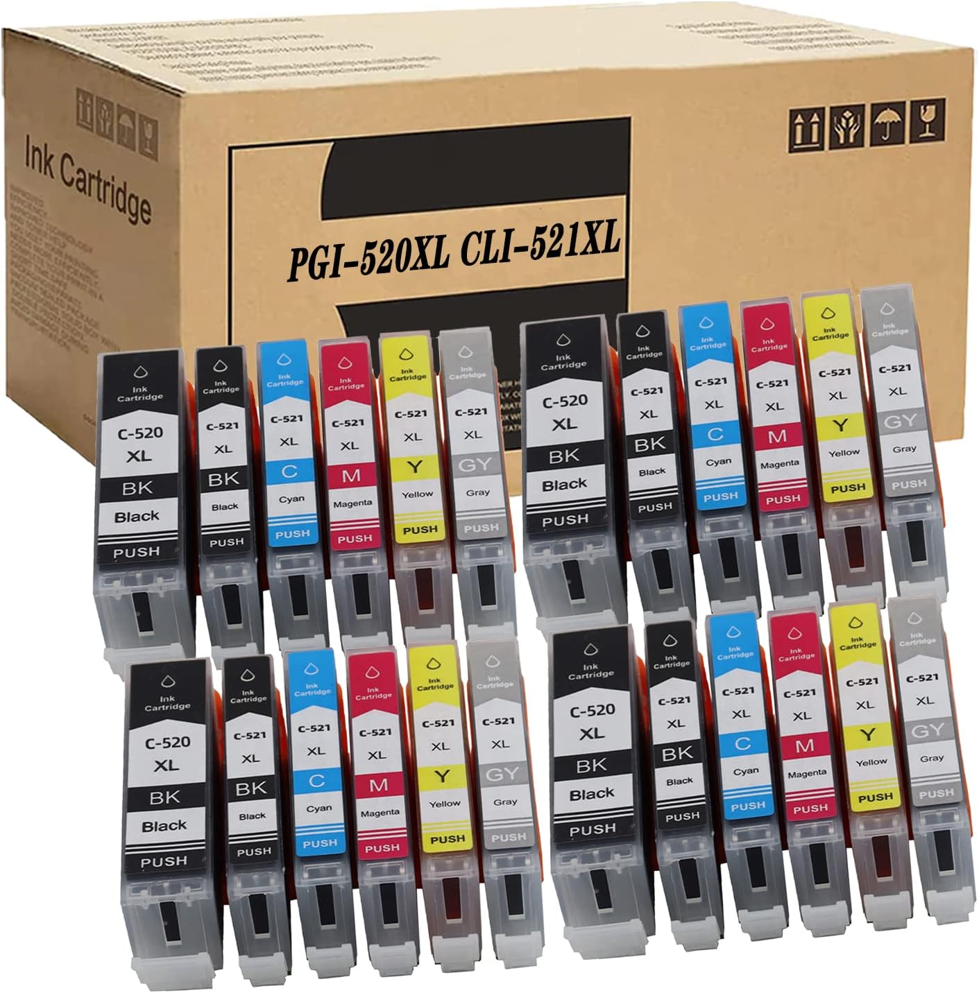 520XL & 521XL Ink Cartridges For Canon IP3600 IP4600 IP4700 MP540 (LOT - View #8