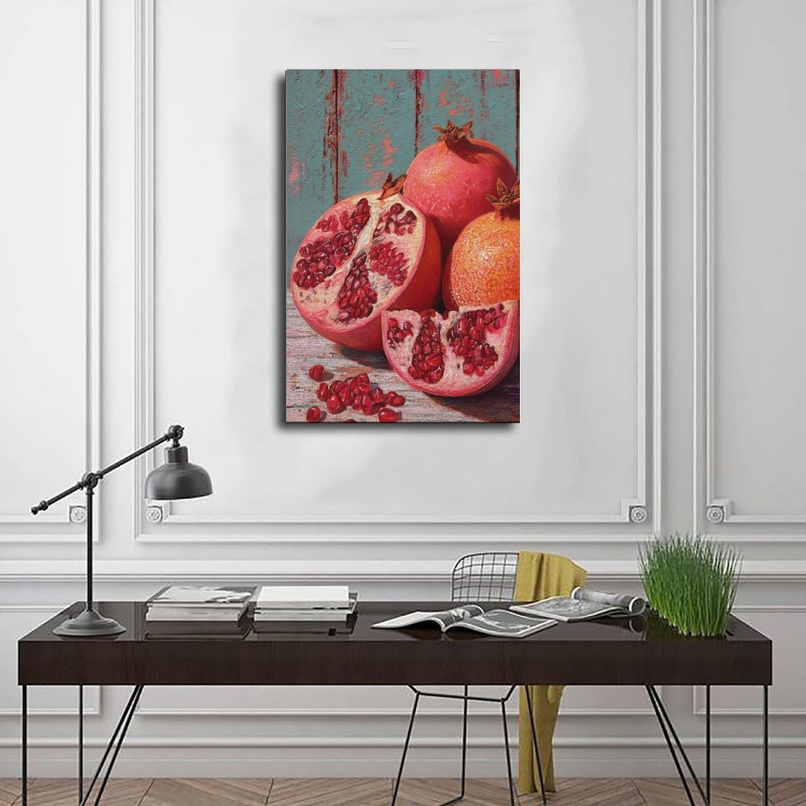 QIOTBVV Granatapfel Stillleben Leinwandposter Schlafzimmer Dekor Landschaft Büro Zimmer Dekor Geschenk 60 x 90 cm