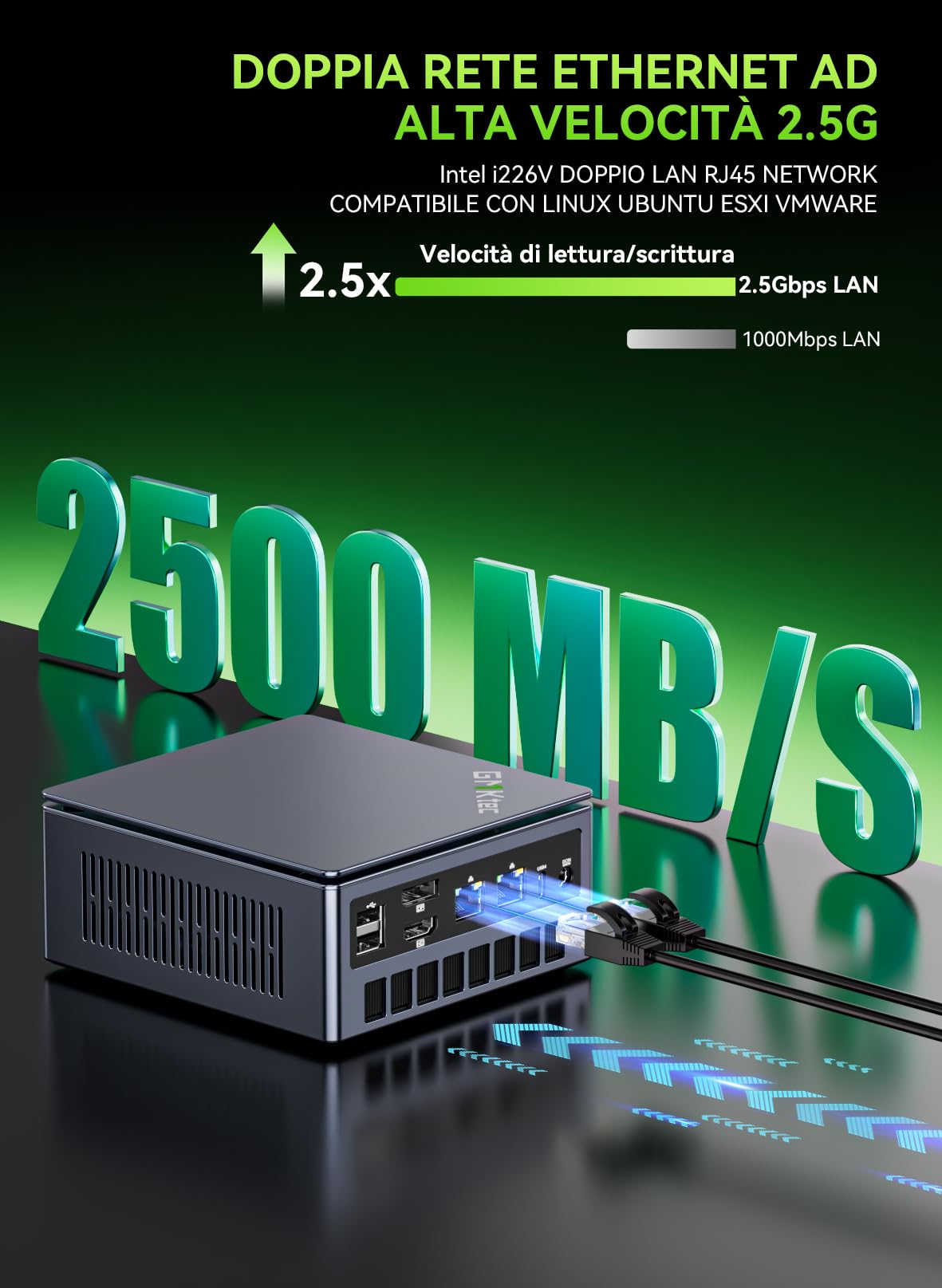 GMKtec Mini PC Gaming M7 Ultra - Ryzen 7 PRO 6850U (8K/16T, fino a 4,7 GHz, più sicuro di 6800H), Dual 2.5G LAN, Quad-display, 16GB DDR5 + 512GB SSD, Oculink, USB4, HDMI 2.1 - per giochi, ufficio e