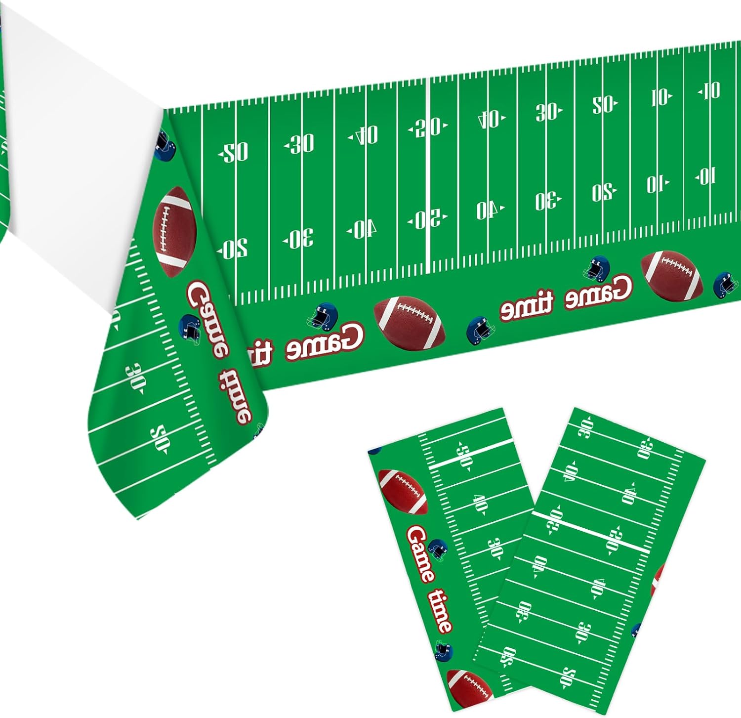 2pcs Football Tablecloth, 54x108 Inch Football Table Runner - Touchdown Table Cover for Sport Themed Party Games Decor