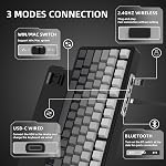 X85 Clavier mécanique sans fil, TKL 82 Clefs Bluetooth 5.0/2.4GHz/USB-C Clavier de Custon à chaud, Structure de jet,Knob,RGB Clavier de jeu rétroéclairé pour PC/Mac/PS4/Xbox(Noir)