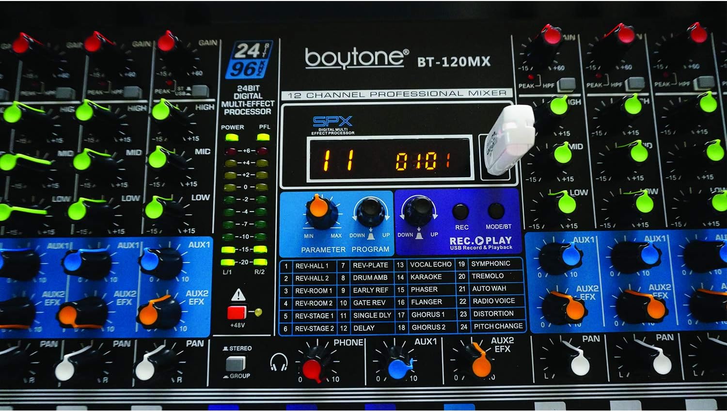 Boytone BT-120MX Mixer Dimensions