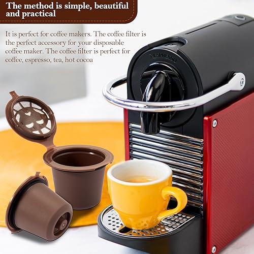 Miniatura 7 de Cápsulas de café reutilizables para café recargables, filtro de cápsula de café compatible con máquinas de café Nespresso, repuesto para cápsulas