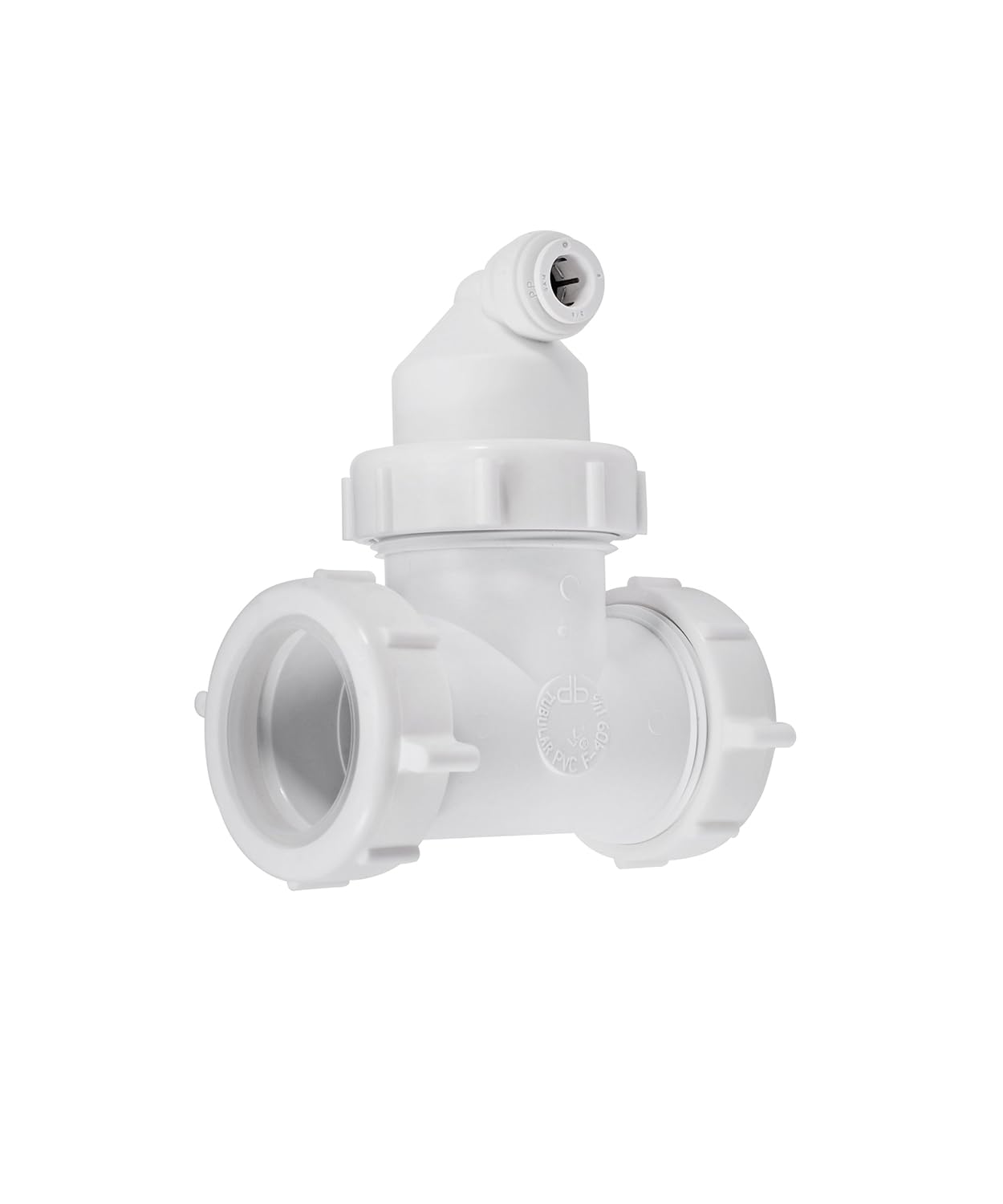 Watts Premier 1-1/2" Universal Drain Line Adapter for RO Reverse Osmosis Systems in Single or Multi-Compartment Sinks without Disposal, 3/8" Tubing, No Drilling Required, White