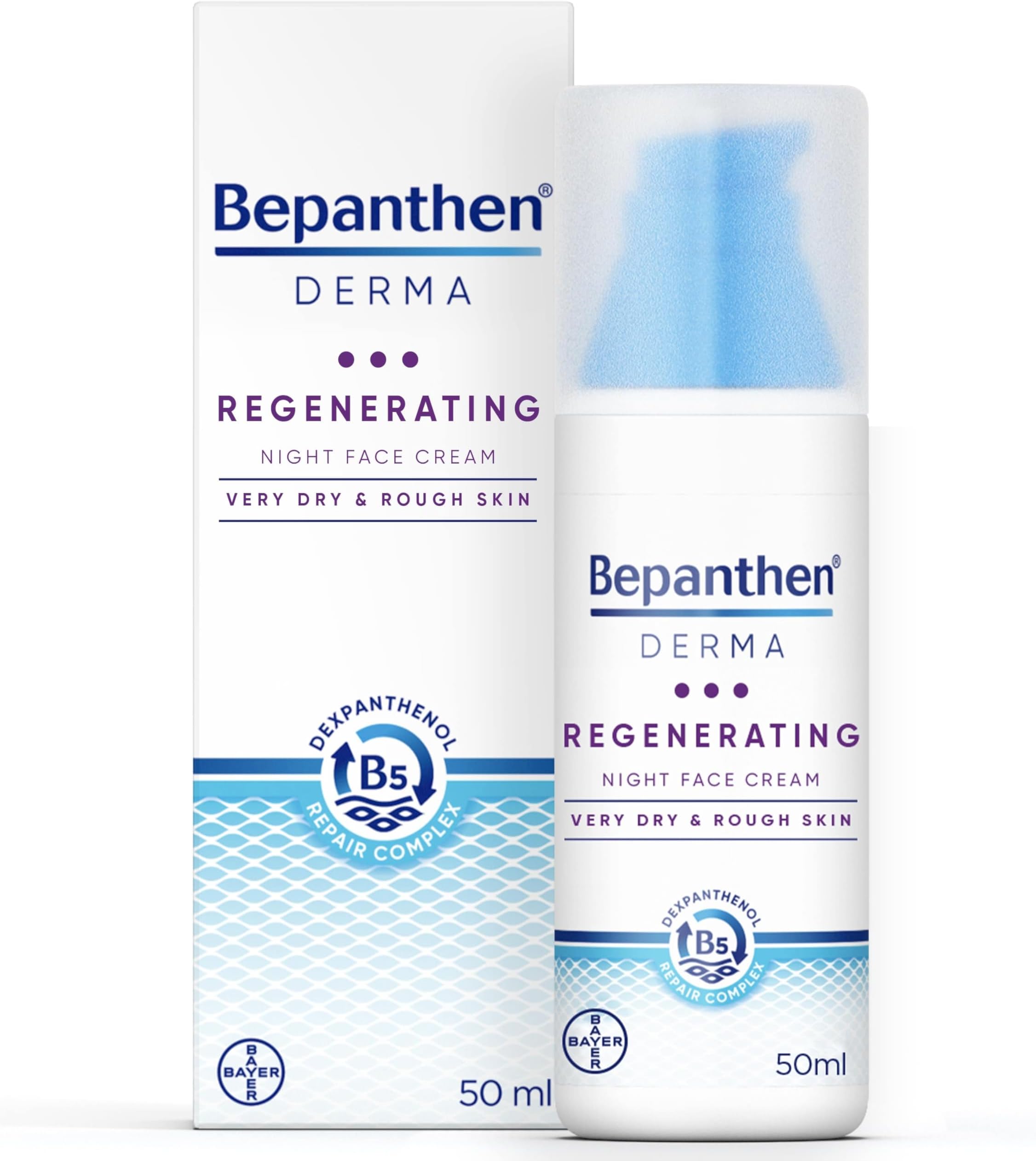 Bepanthen Derma Regenerating Night Moisturizer Face Cream 50 ml, Moisturizer Face Care, Night Cream For Rough & Very Dry Skin