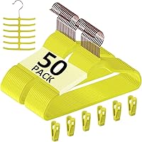 Vista 24 de VECELO Perchas de terciopelo de alta calidad resistentes (paquete de 60), antideslizantes y ahorran espacio con 8 clips para los dedos y soporte