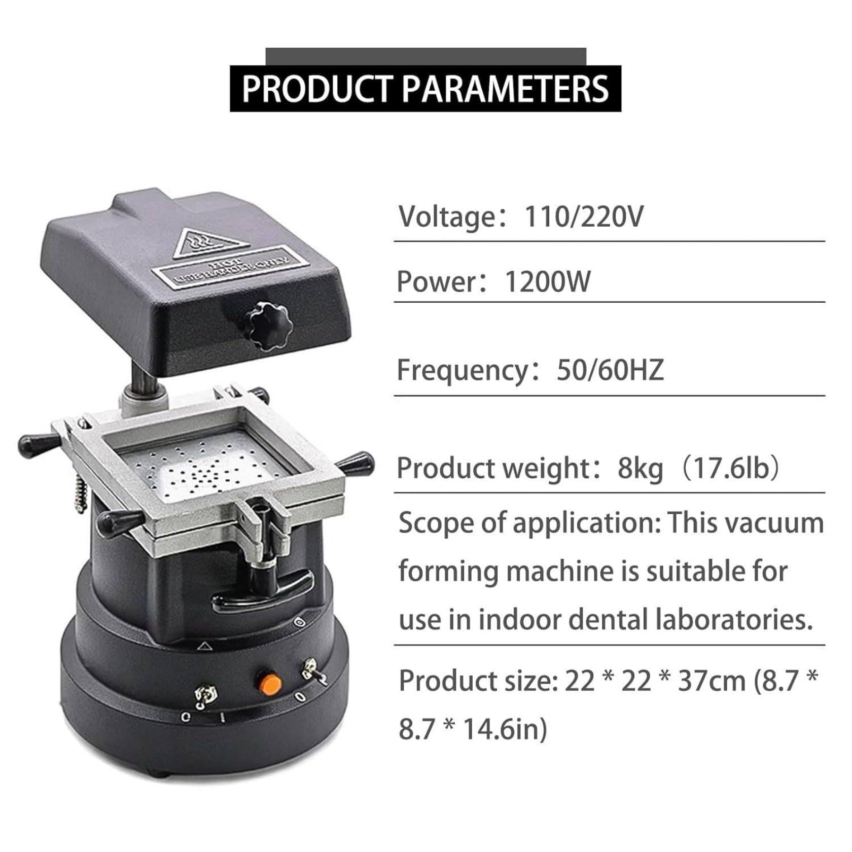 Macchina Per Stampaggio Sottovuoto Dentale Da 1200 W, Termoformatrice Dentale Automatica, Macchina Per Stampaggio Di Apparecchiature Da Laboratorio Odontoiatrico, Per Fogli Di Contenzione, Paradenti
