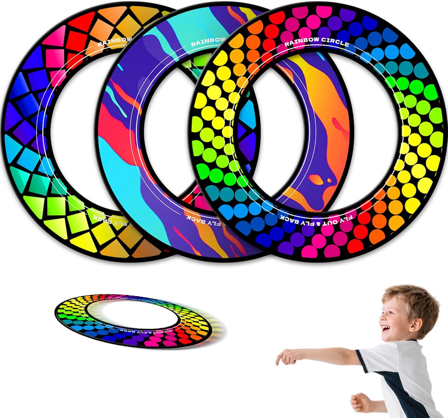 Doinfly【3-Pack Professional Flying Toys - Ultra-Stable & Long Distance Sport Flying Equipment for Outdoor Games, Pool, Beach, Backyard Fun | Adults & Kids Family Toy (Gradient Series)