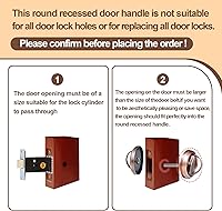 Vista 6 de Cerradura de puerta redonda empotrada, manija de puerta empotrada oculta de acero inoxidable 304, perilla de puerta de perfil bajo para puerta
