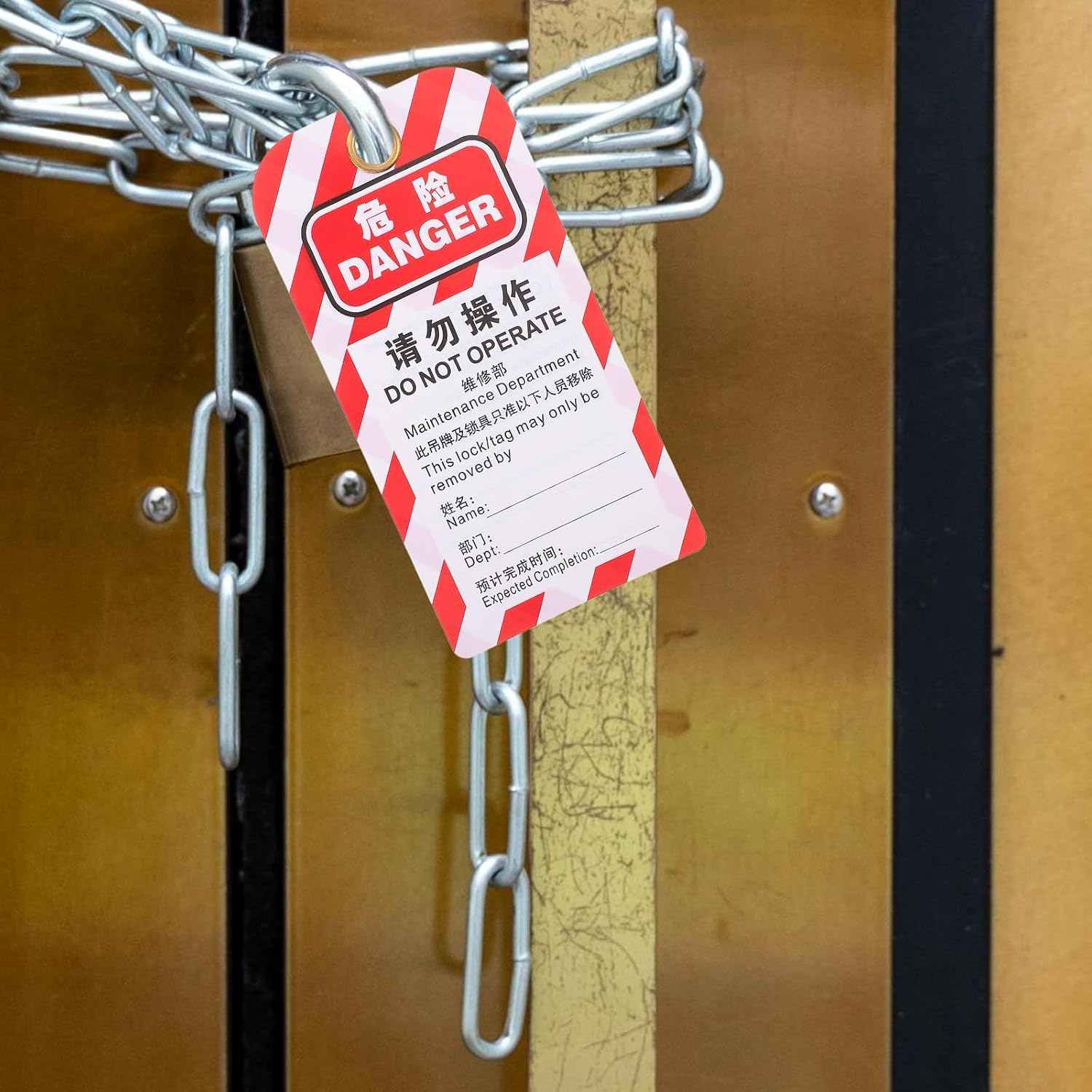 5pcs Lockout Tags PVC Safety Hanging Tags Do Not Operate Warning for Factory Equipment with Effective Protection and Multifunctional Application