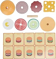 Vista 7 de Keenso Juego de cocina de comida rápida, divertido juguete compuesto de madera de simulación, juguete de Navidad para cumpleaños, niños