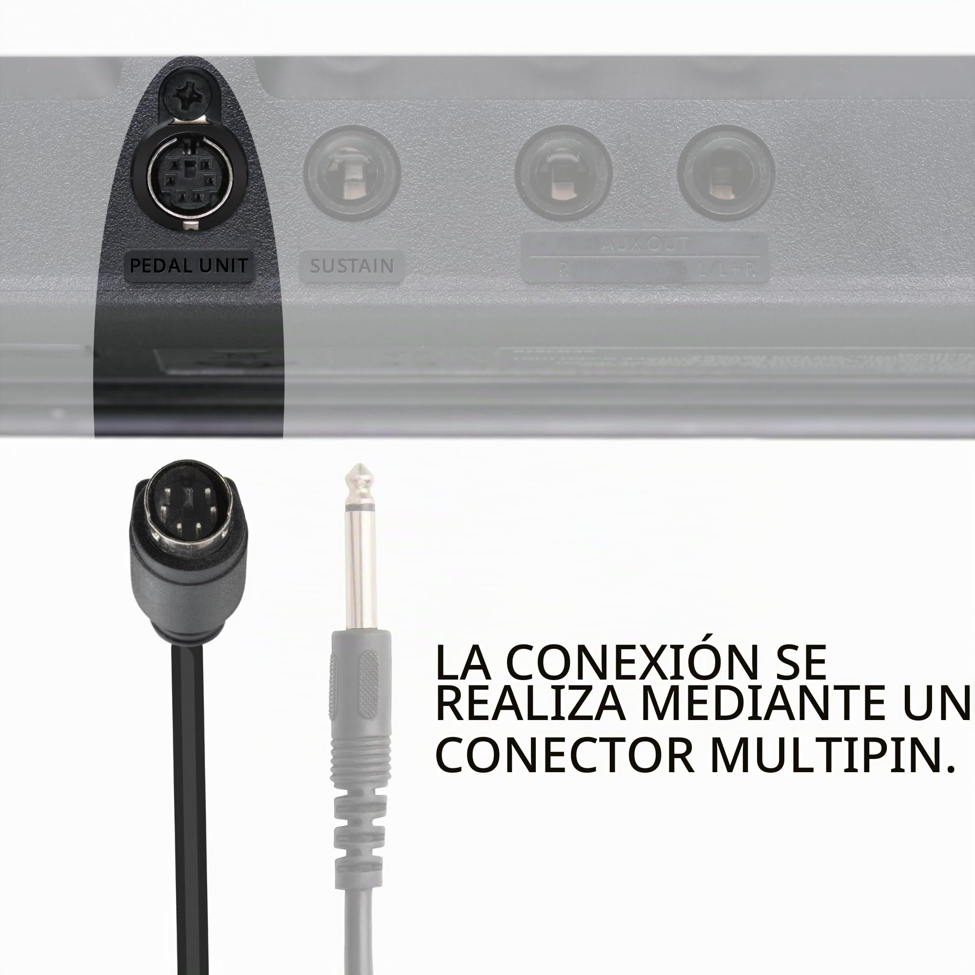 Classic Cantabile LP-Y Unidad de Pedales Triple, Conector multipin | Unidad de pedales transportable, Compatible con muchos pianos Yamaha de las series P y DGX, Patas de goma antideslizantes