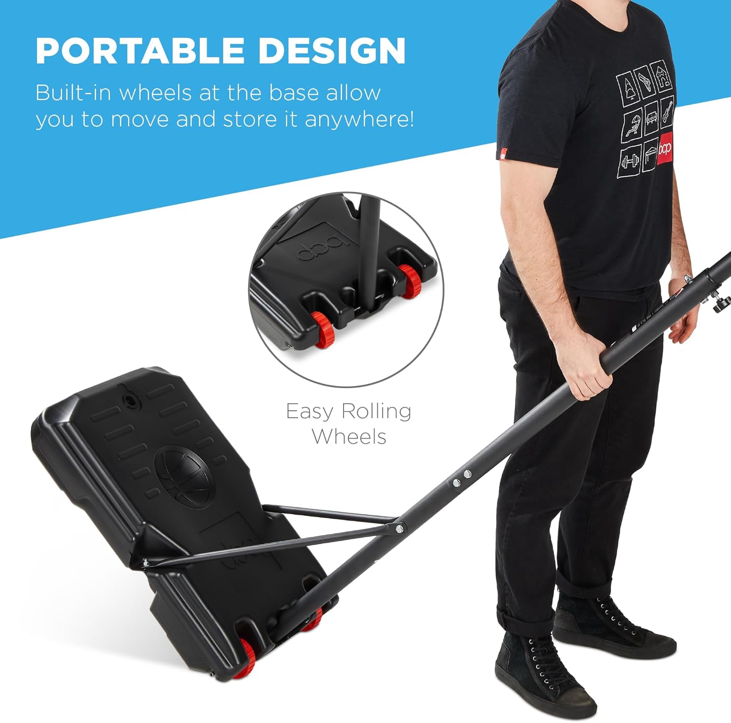 Best Choice Products Kids Height-Adjustable Basketball Hoop, Portable Backboard Set w/ 2 Wheels, Fillable Base, 70.5in to 82.3in Tall