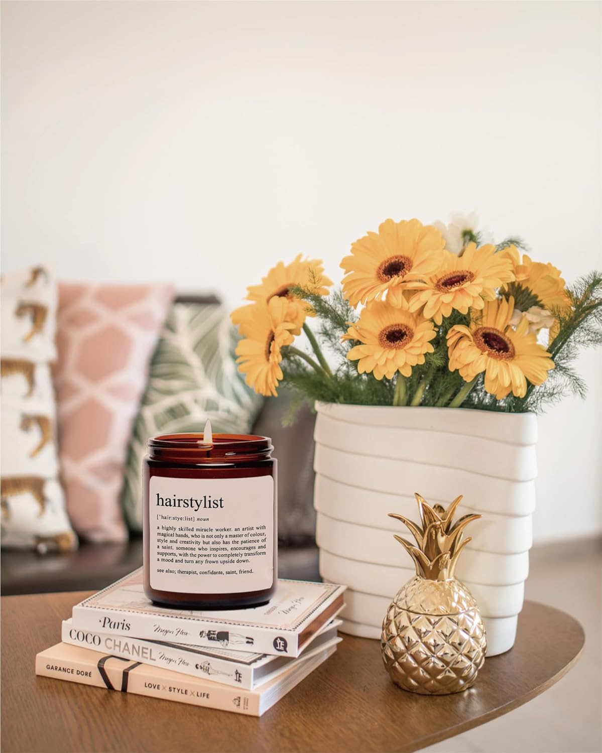 Funny Gifts for Hairstylist, Cool Hairdresser Candle for Women, Thank You Gifts for Hairstylist, Hair Dresser Gift Idea, Sandalwood Rose Scented Candle - Image 4