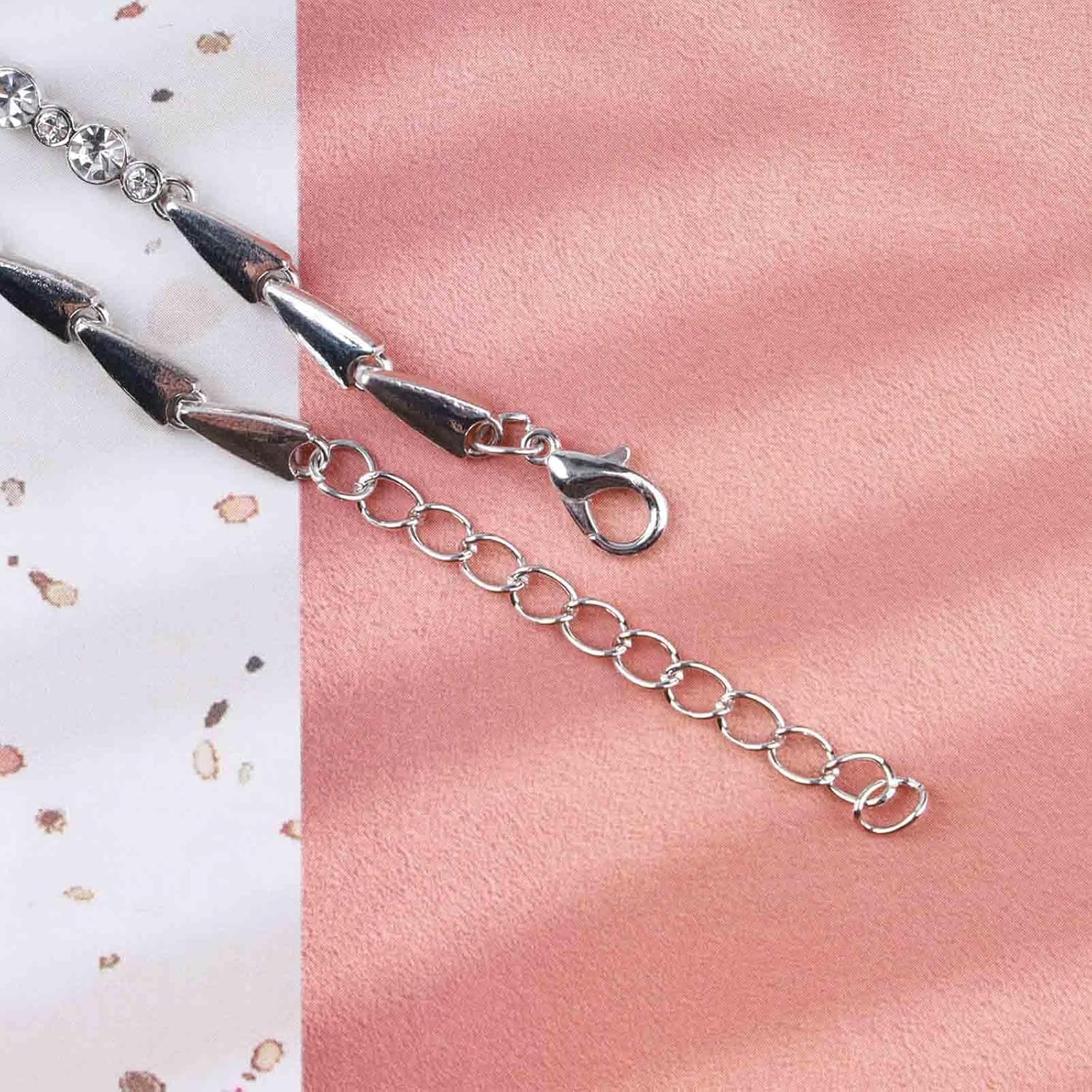 Andelaisi Boho Sapphire Crystal Bracelet Blue Sapphire Rhinestone Bracelet Vintage Cz Crystal Hand Chain Bracelet Bling Cz Sapphire Bracelet Jewelry for Women - Image 5