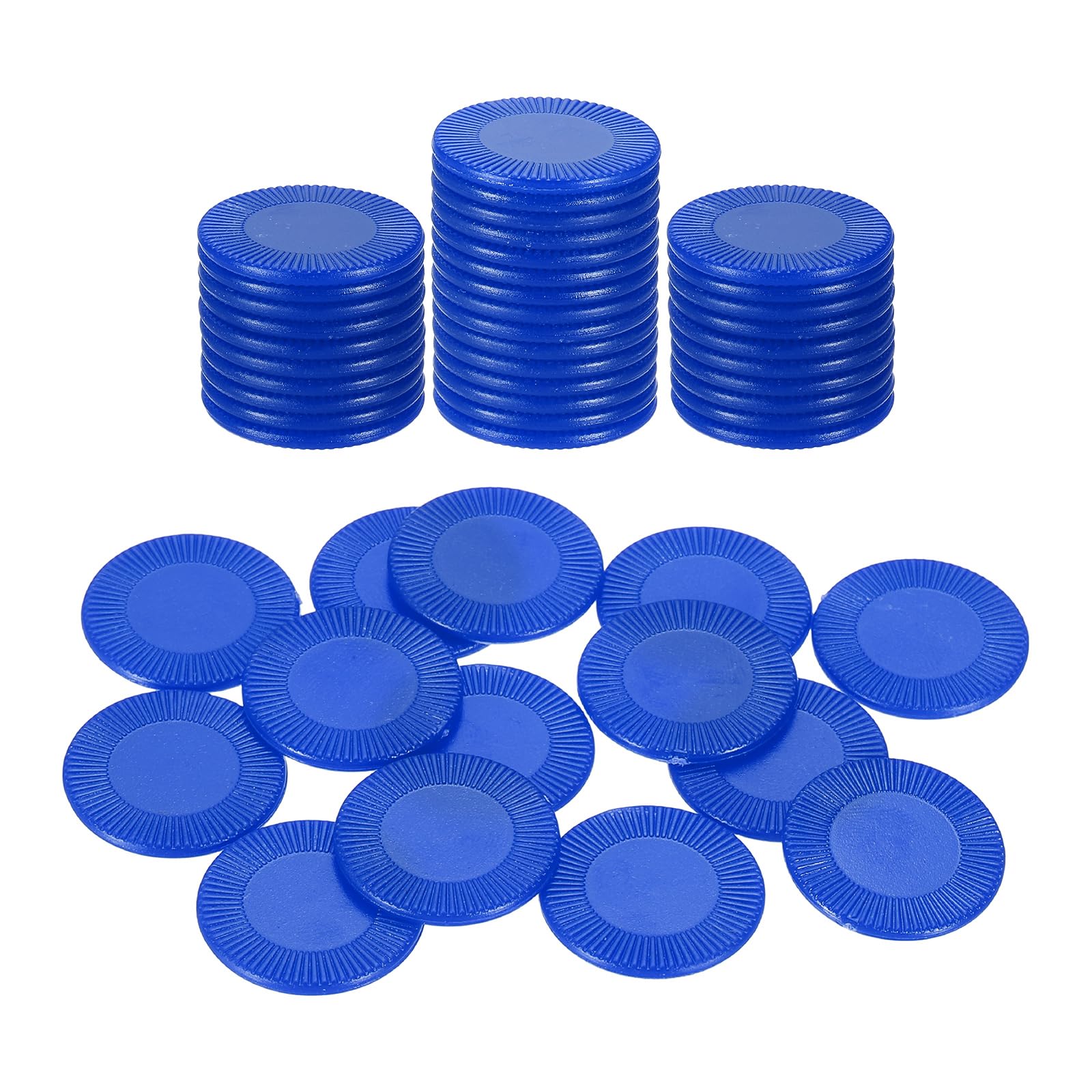 sourcing map 200Pcs Plastic Poker Chips, 22mm Mini Bingo Chips Learning Counters Counting Counters Disks Markers Opaque Game Tokens for Game Play Math Counting, Blue, Pattern