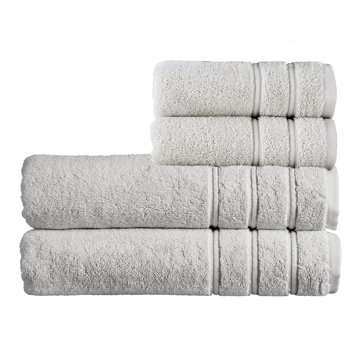 Christy Antalya Bath Sheets Set | 4 Piece | 100% Turkish Cotton | 600GSM | Soft Plush Luxury Towel Set | 2 Bath Sheets 2 Hand Towels | Quick Dry | Lunar Grey