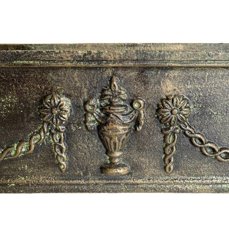 Jardinière de Balcon ou Fenêtre Balconnière Vasque Longue Bac en Fonte Vert Anglais 15x21x60cm