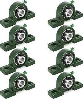 Hacaroa 8-Pack UCP204-12 Pillow Block Bearings, 3/4" Bore Self-Aligning Chrome Steel, Solid Cast Iron Housing for DIY Machinery