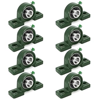 Hacaroa 8 Pack UCP204-12 Pillow Block Bearing, 3/4" Bore Pillow Block Mounted Ball Bearing, Chrome Steel Bearings, Soild Cast Iron Housing, Self Aligning
