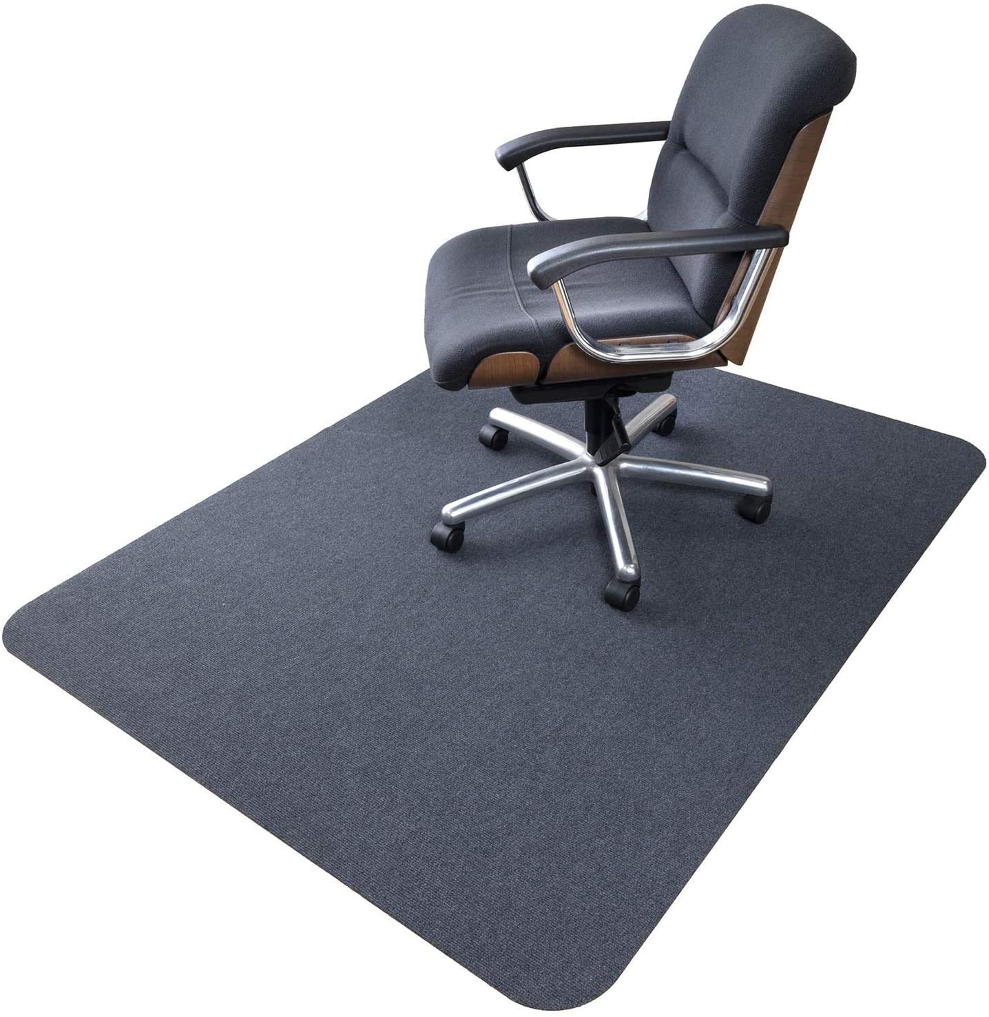 Office Chair Mat, Upgraded Version - Hard Floor Mat for Desk, 1/6" Thick 63"x51" Low-Pile Office Desk Chair Mat for Hardwood Floors, Multi-Purpose Protector Chair Carpet for Home (Dark Gray)