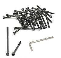 Vista 187 de iexcell Juego de 50 tornillos M4 x 20/25/30/35/40 de acero de aleación de grado 12.9, acabado de óxido negro