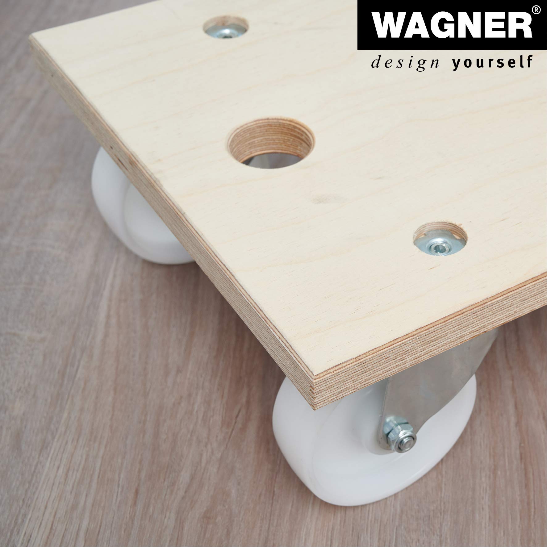 WAGNER Design Yourself Chariot de Transport MM 1127 I 59 x 30 cm - Charge 500 kg - Plateau multiplex 24 mm - Trou de Transport - pour Objets encombrants, équipements et Meubles certifié FSC-20112701