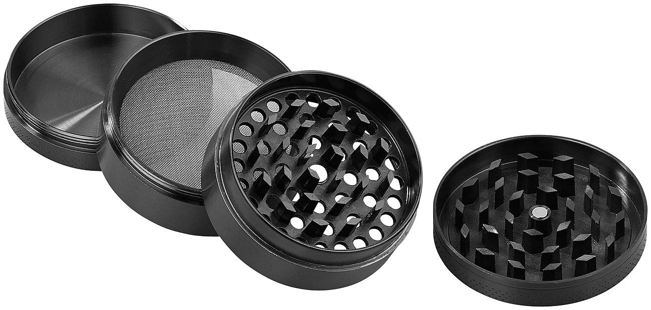 Duvence Gewürz Grinder: Manueller Zerkleinerer für Tabak, Gewürze und Kräuter, Ø 50 mm, fein (Tabak Grinder, Kräuter, Kaffee)