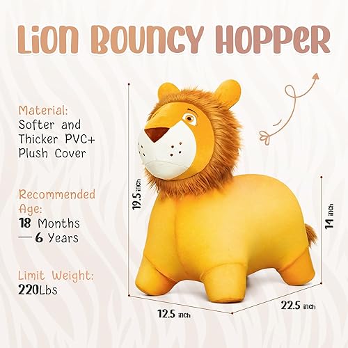 Vista 12 de EVERICH TOY Caballos hinchables de unicornio inflable de peluche para saltar animales de tolva rebotadora para niños pequeños, animales inflables