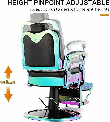 Miniatura 7 de Artist hand Silla de peluquero hidráulica multiusos reclinable, silla de salón de belleza, spa, silla de peluquería vintage, silla resistente (marco