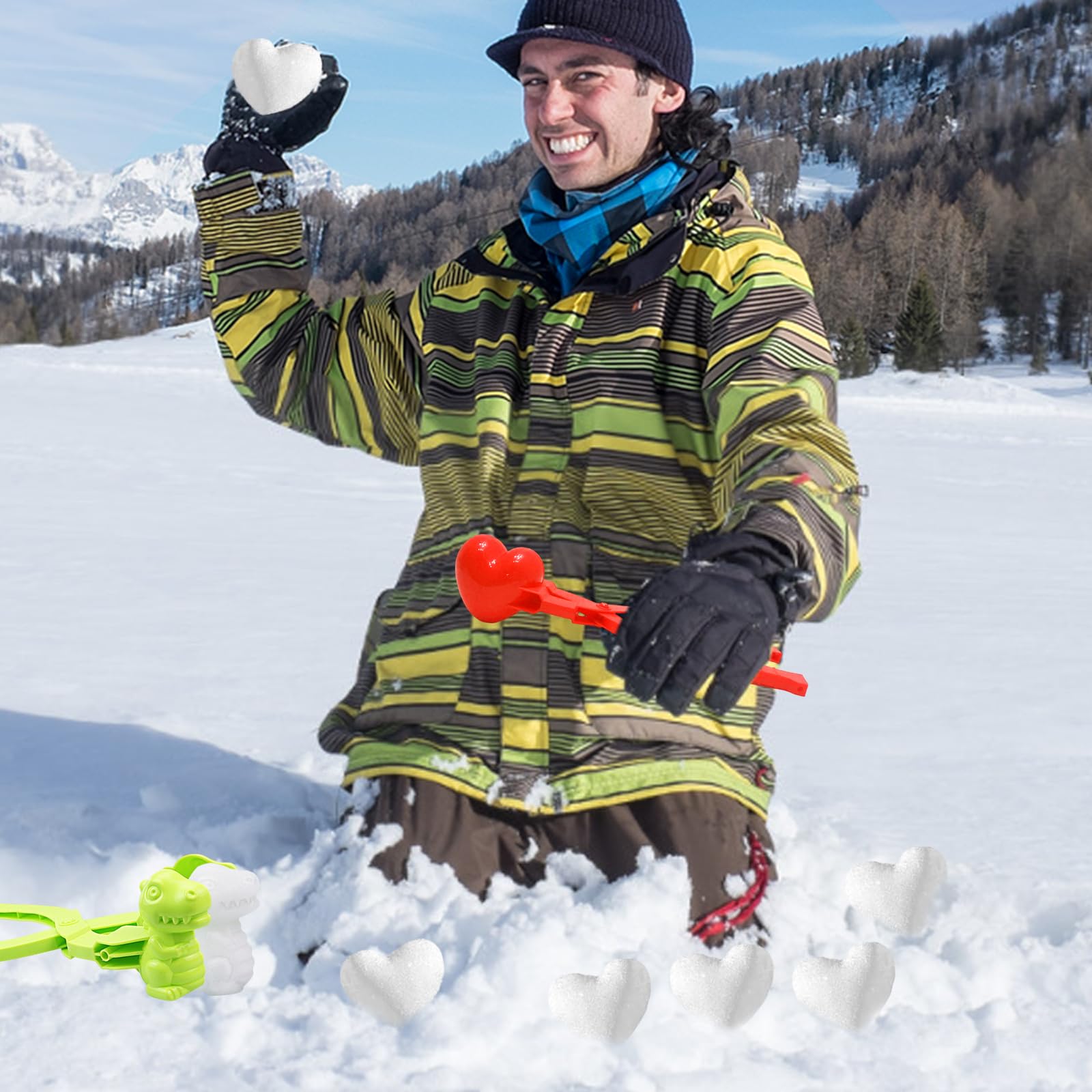 Molde de bolas de nieve 6 pinzas clip para nieve juguetes niños peleas