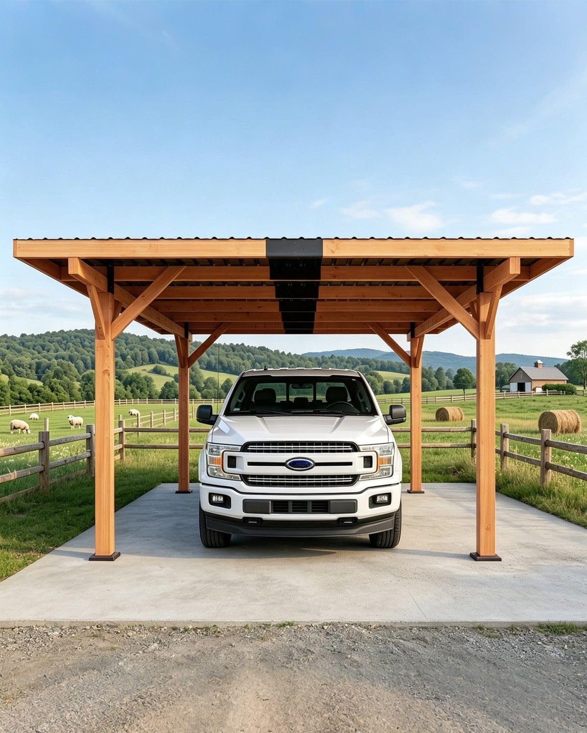 Amazon.com: Beneouya 18.3 x 12.6 x 7.8 FT Carport, Wood Outdoor