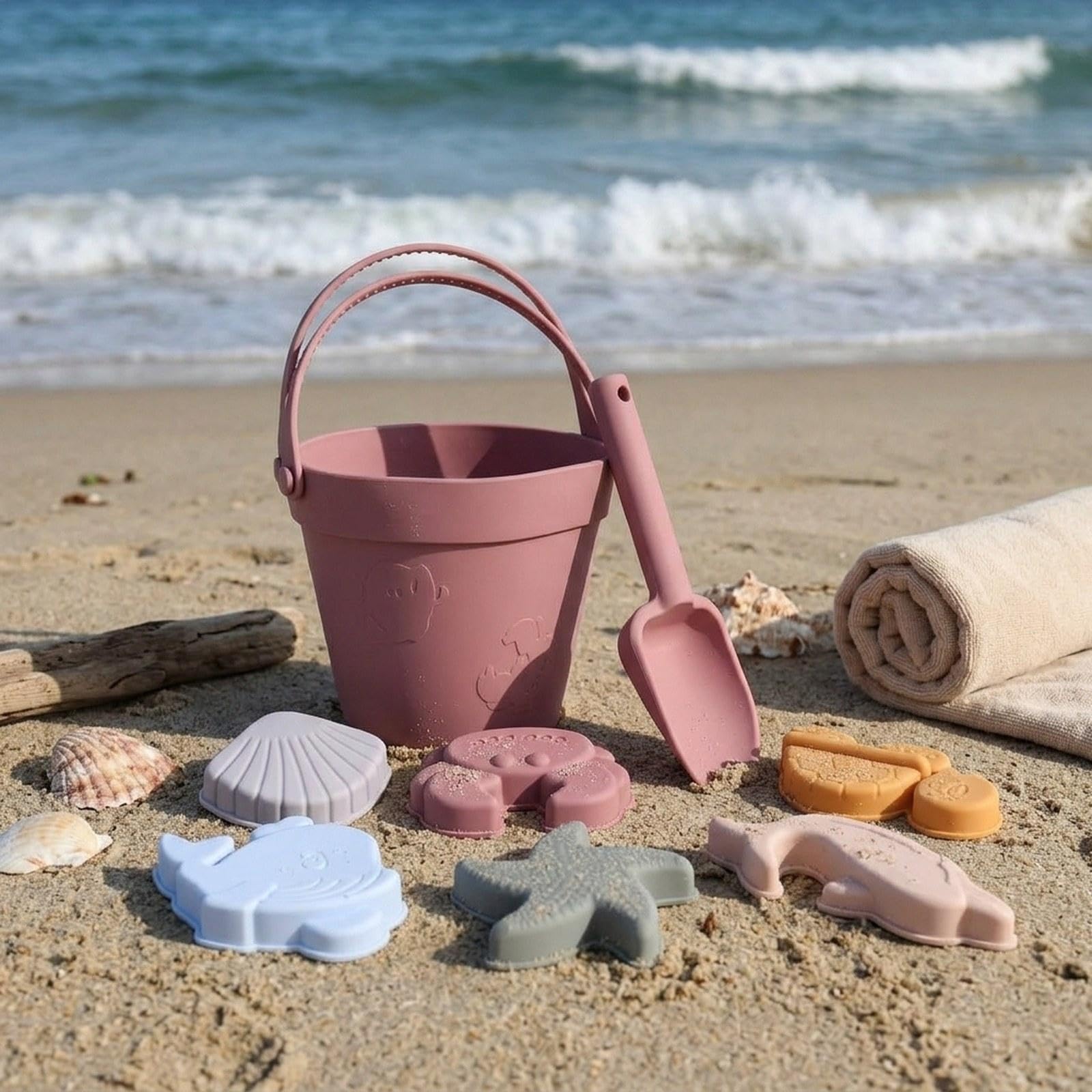 Giochi da Spiaggia per Bambini, Giochi da Sabbia, Regalo di Compleanno Divertente, Versatile E Moderno, Giochi per Bambine, Ideali per I Viaggi E Altr, Rosso