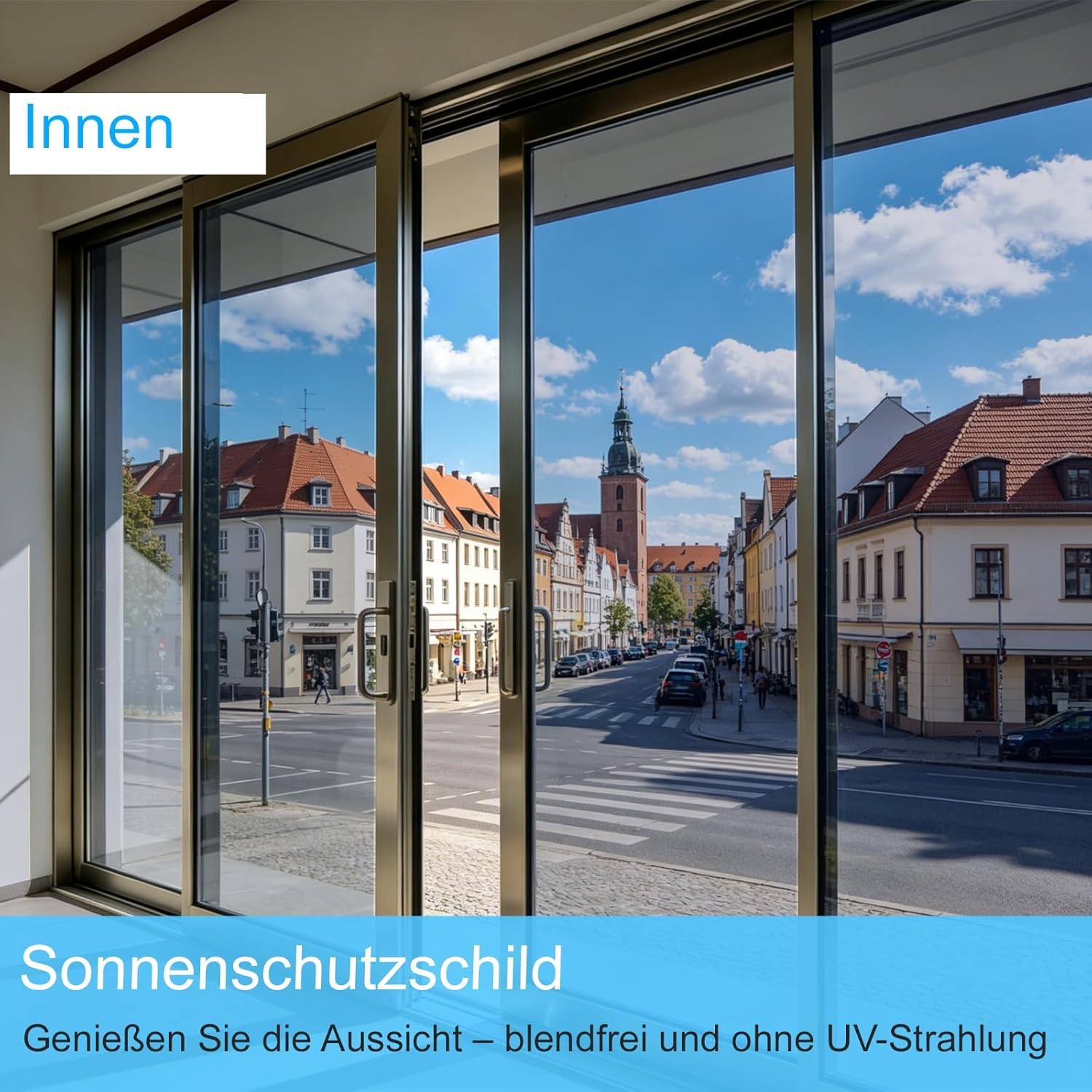 Hitzeschutzfolie Fenster Silber(60X400cm) Sonnenschutzfolie Spiegelfolie UV Folie Sonnenschutz Hitzeschutz innen oder außen Fensterfolie Rückstandslose Selbstklebend Wärmeshutzfolie