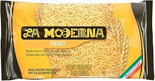 LA MODERNA, Fideos Pasta, 7 oz (Pack of 1) | Enriched Durum Wheat Semolina | Kosher, Non-GMO, Iron and Vitamin-Fortified | Thin Noodles for Soups, Broths, and Quick Meals