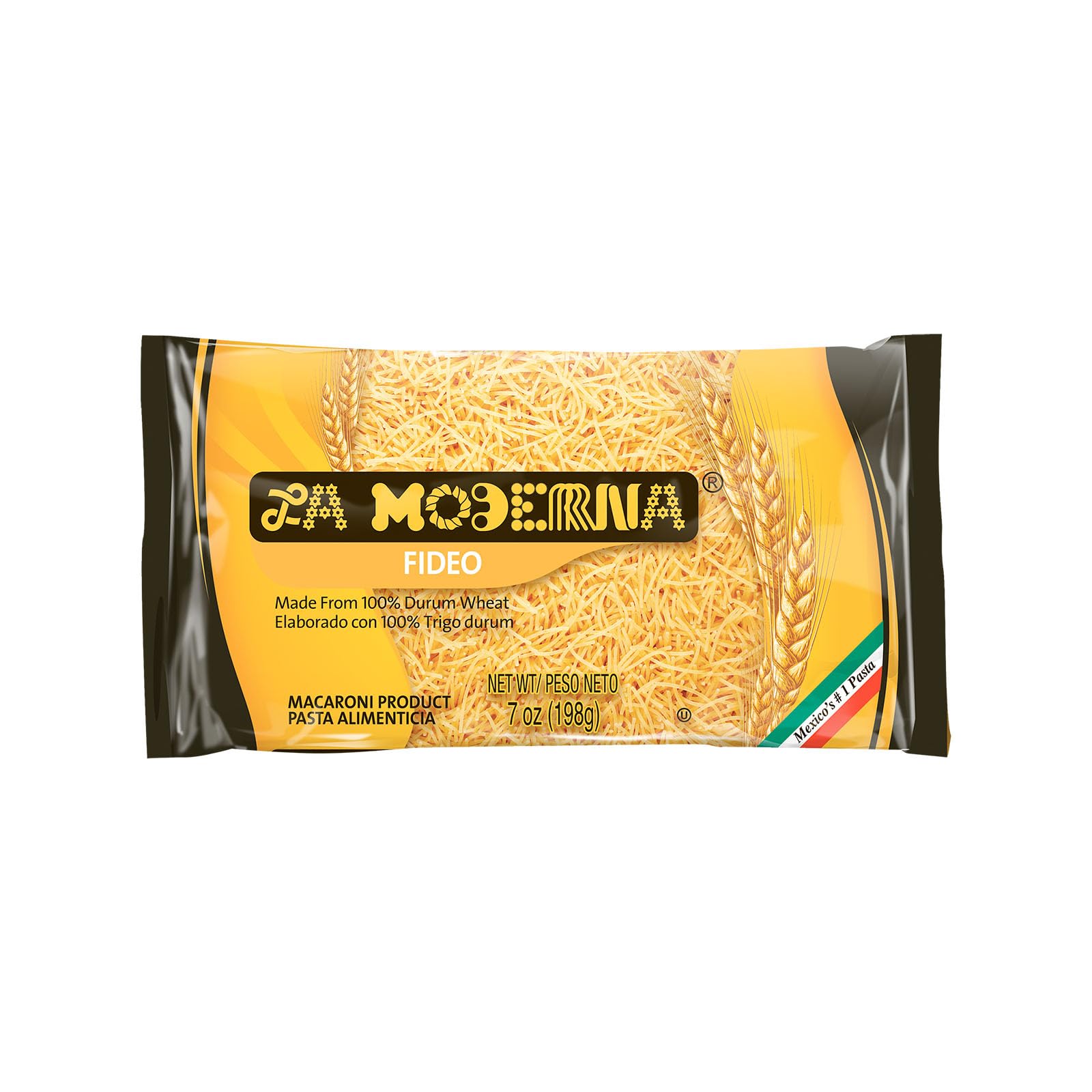 La Moderna Noodle Fideos Pasta, 7 oz, Pack of 1 | Thin fideos for classic soups and family meals; semolina and durum flour; Non-GMO; kosher