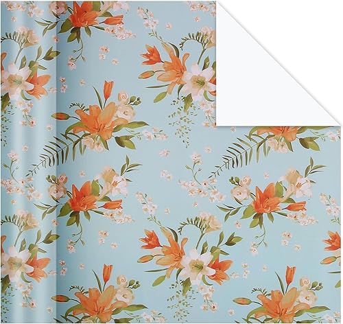 Vista 150 de Aimyoo Rollo de papel de estraza floral, papel de regalo de flores vintage para todas las ocasiones, para bodas, cumpleaños, despedidas de soltera