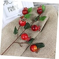 Vista 9 de Ramo floral de 5 tallos de bayas sintéticas, ramo de bayas de granada, mini plantas, ramas de rosa mosqueta sintética, tallos de bayas artificiales