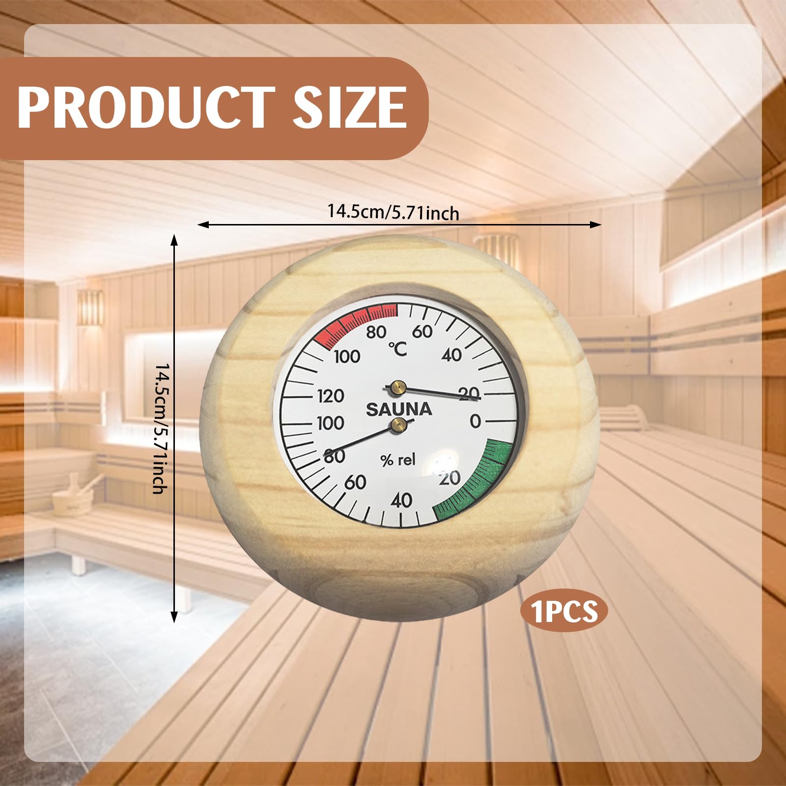 2 PCS Sauna Thermometer Digital, Drehung Der Sauna Sanduhr 15 Minuten+saunathermometer Holz 20-100°C, Können Zusammen Verwendet Werden, Wandmontage Mit 2 Edelstahl Schrauben