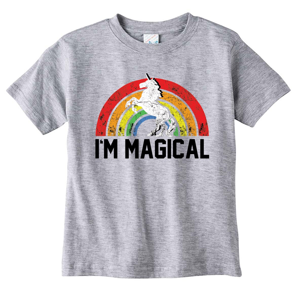Toddler and Youth I'm Magical Unicorn Kids T-Shirt Pink or Grey (Youth Large, Heather Grey)