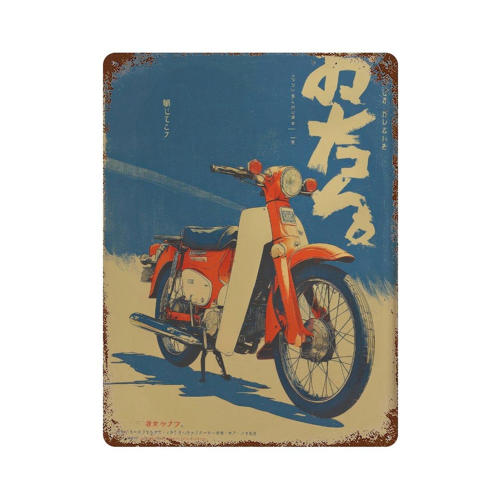 xiaoxiaoshen Motorcycle. Retro Japanese Pop Wall Decor Art Metal Tin Poster Modern Home Decor Art Home Bar Shop Decorations Vintage Sign 40x30cm