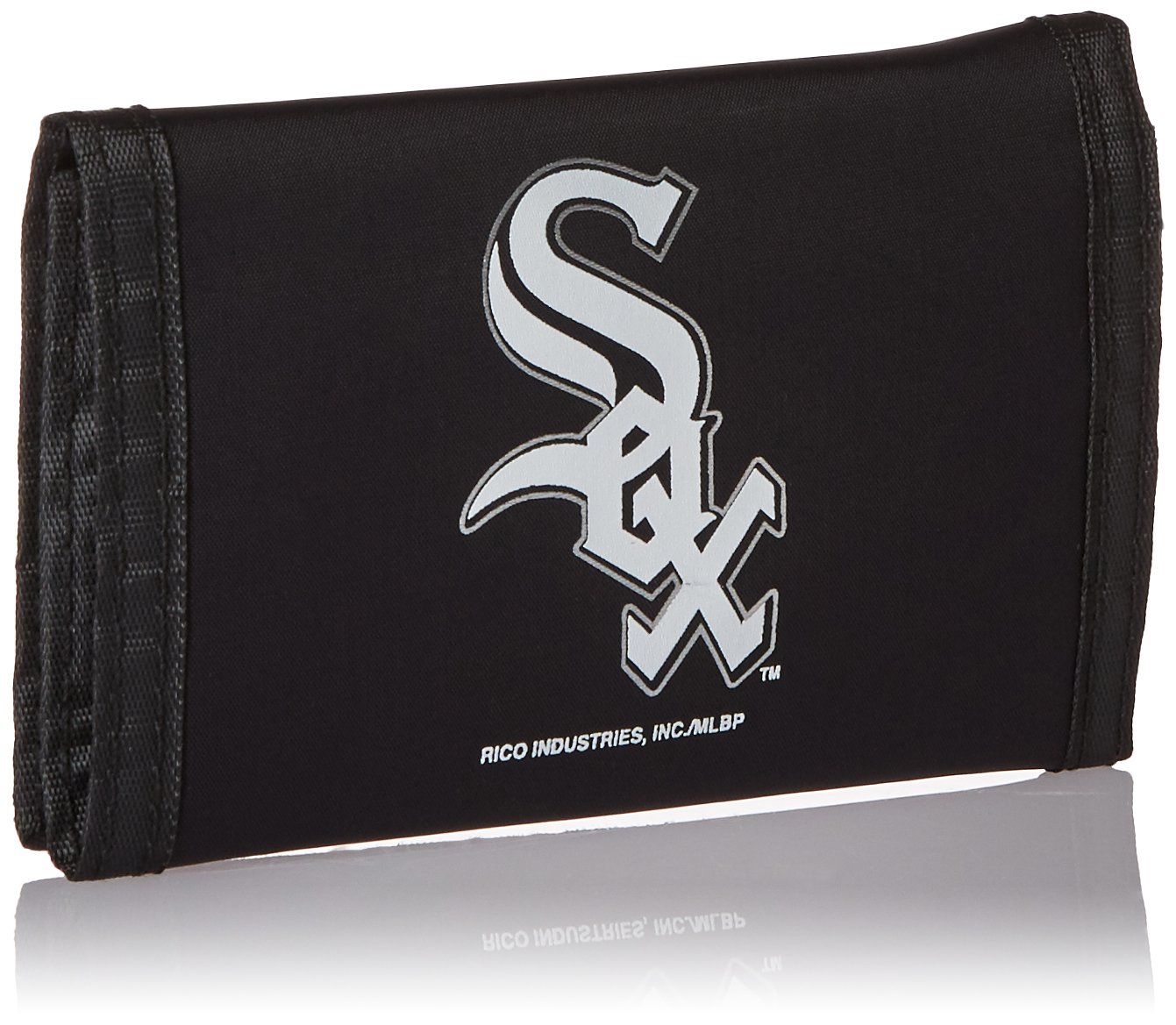 Rico MLB White Sox Nylon Trifold Wallet, Black