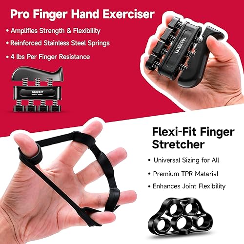 Miniatura 3 de FitBeast - Kit para fortalecer mano y dedos (5 accesorios), fortalece potencia de la mano y dedos y agarre, también fortalece la muñeca