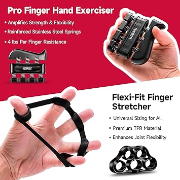 FitBeast Grip Strengthener Forearm Strengthener Hand Grips Strengthener Kit - 5 Pack Adjustable Resistance