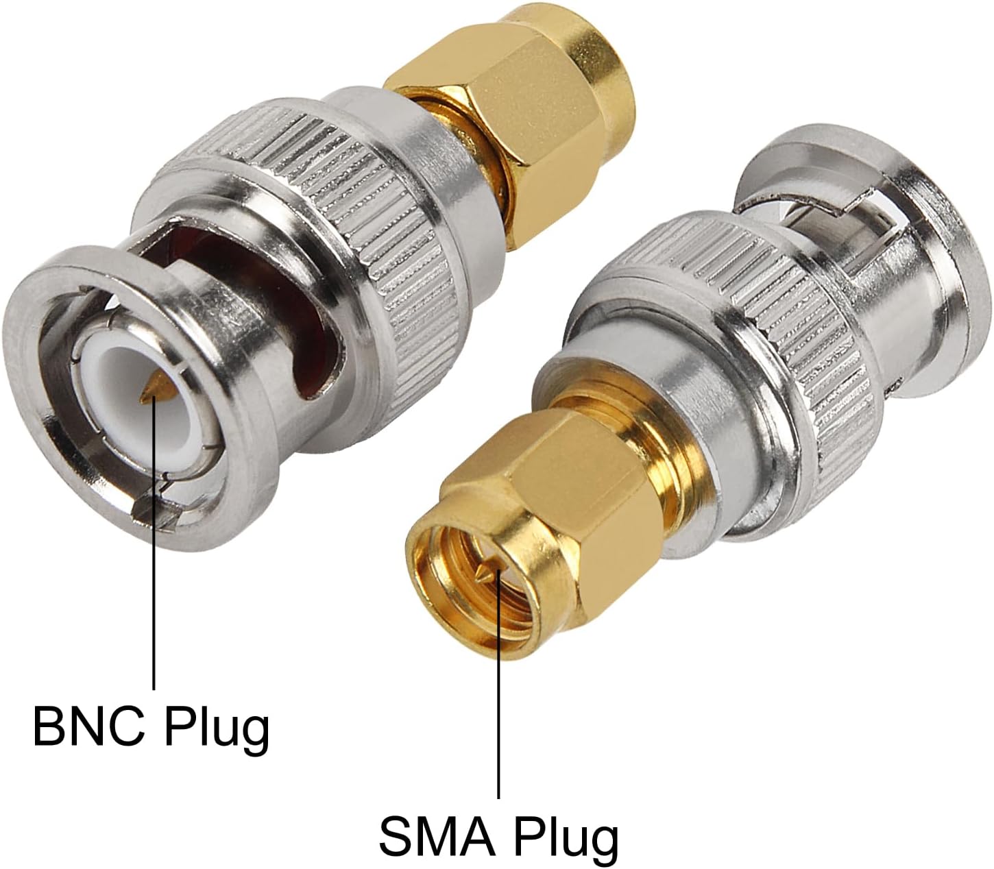8pcs SMA to BNC Adapter Kits 2 Sets Male Female RF Coaxial Adapter Coax Connector for Radio, Antenna, TV, Test Equipment