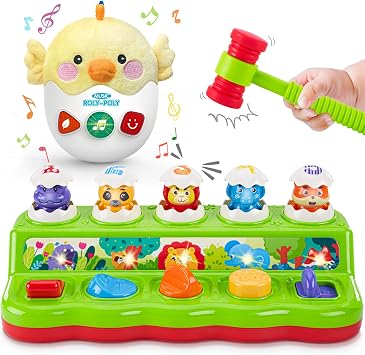 Baby & Toddler Toys for 3-6-12-18 Months with Light and Sound, Learning Birthday Shower Gift for Boys Girls